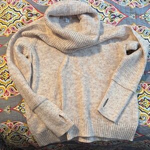 Market & Spruce Light Beige Cowl Neck Sweater